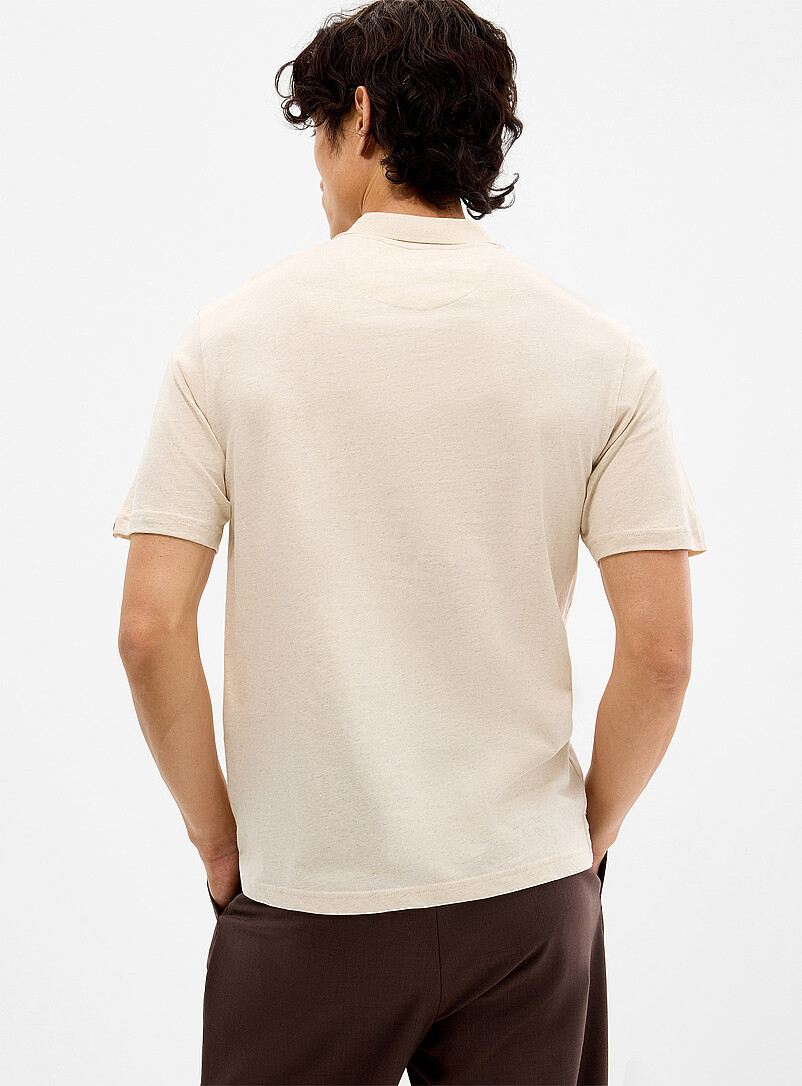 Linen-blend jersey polo product image 2