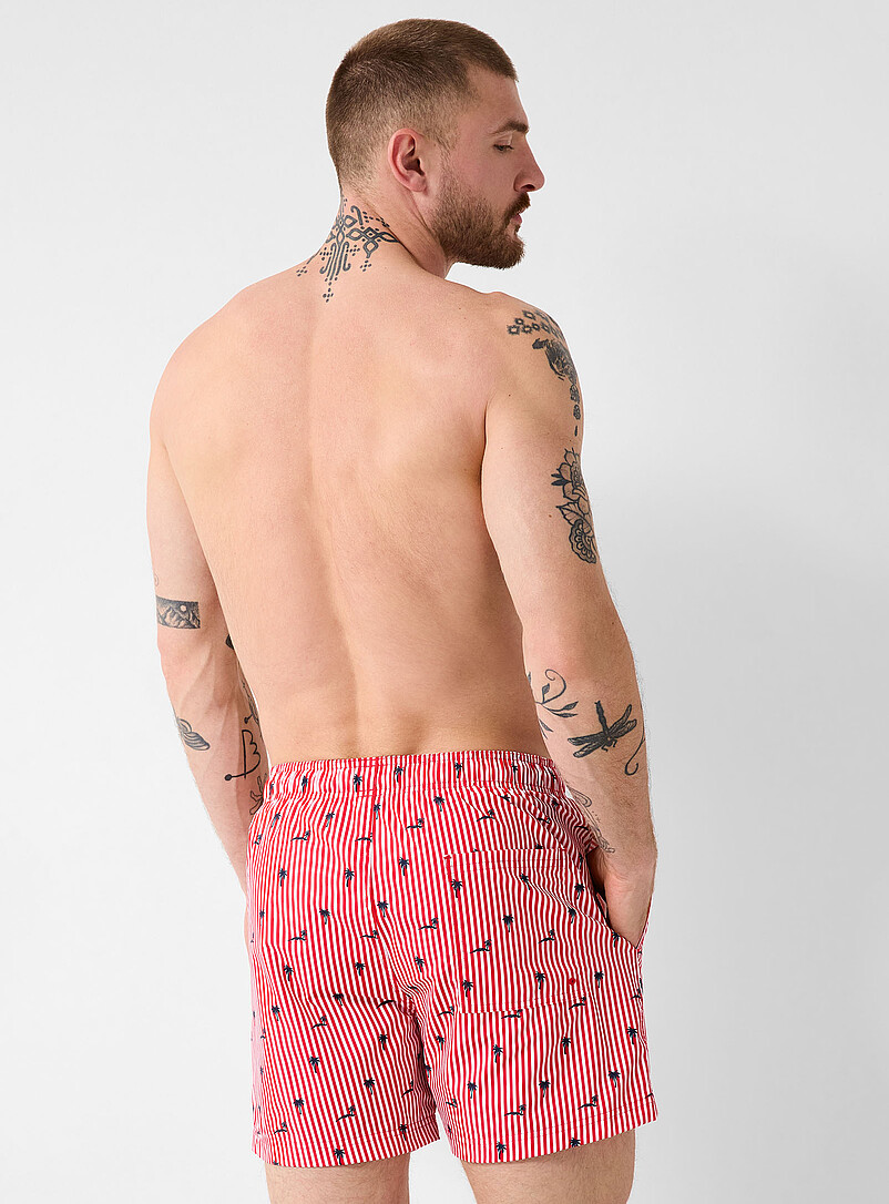 Mini pattern and twin-stripe swim trunk product image 3