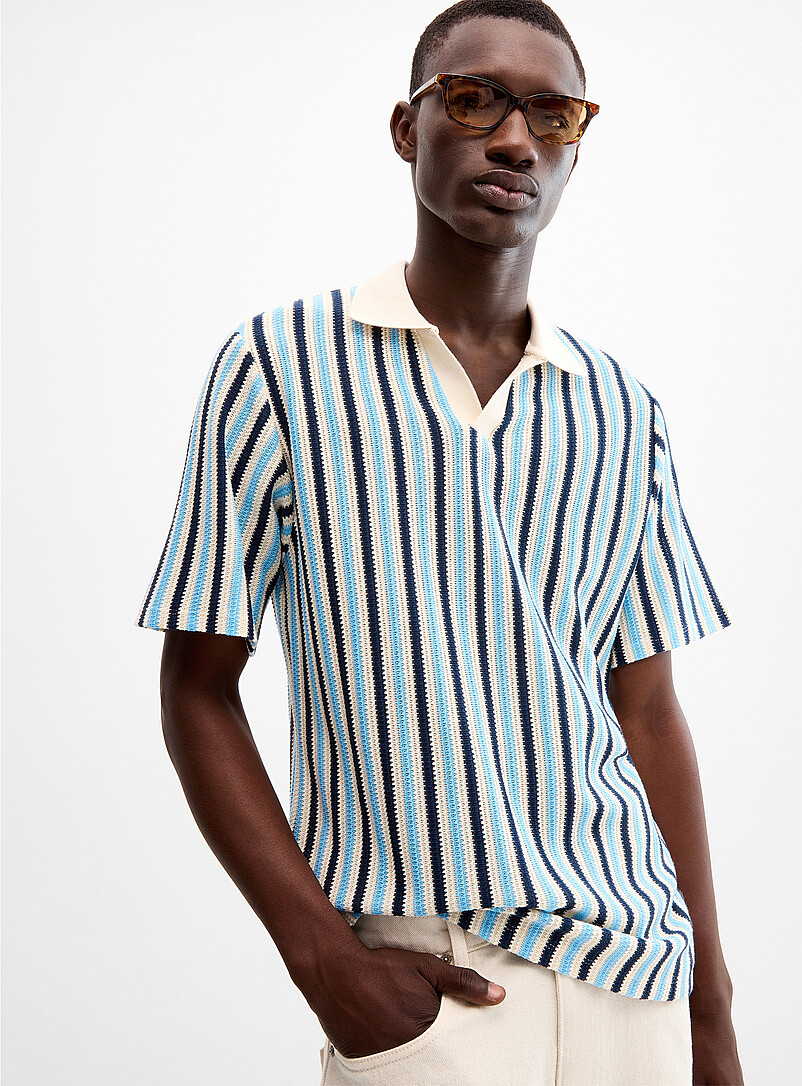 Jacquard stripe polo product image (primary)