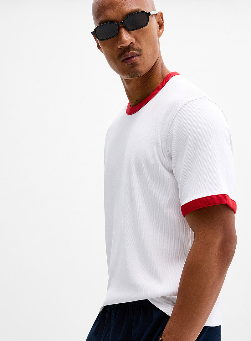 Contrast-edging ribbed T-shirt product image 2