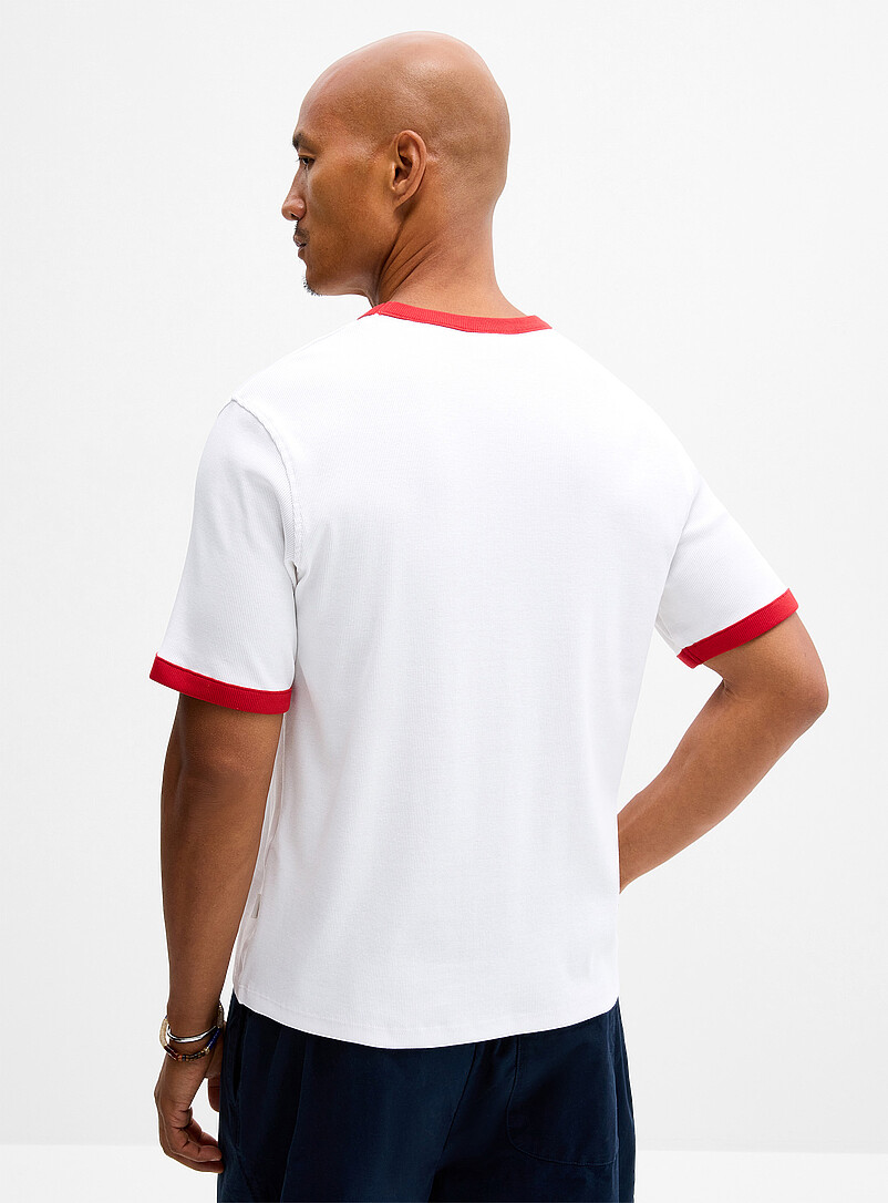 Contrast-edging ribbed T-shirt product image 3