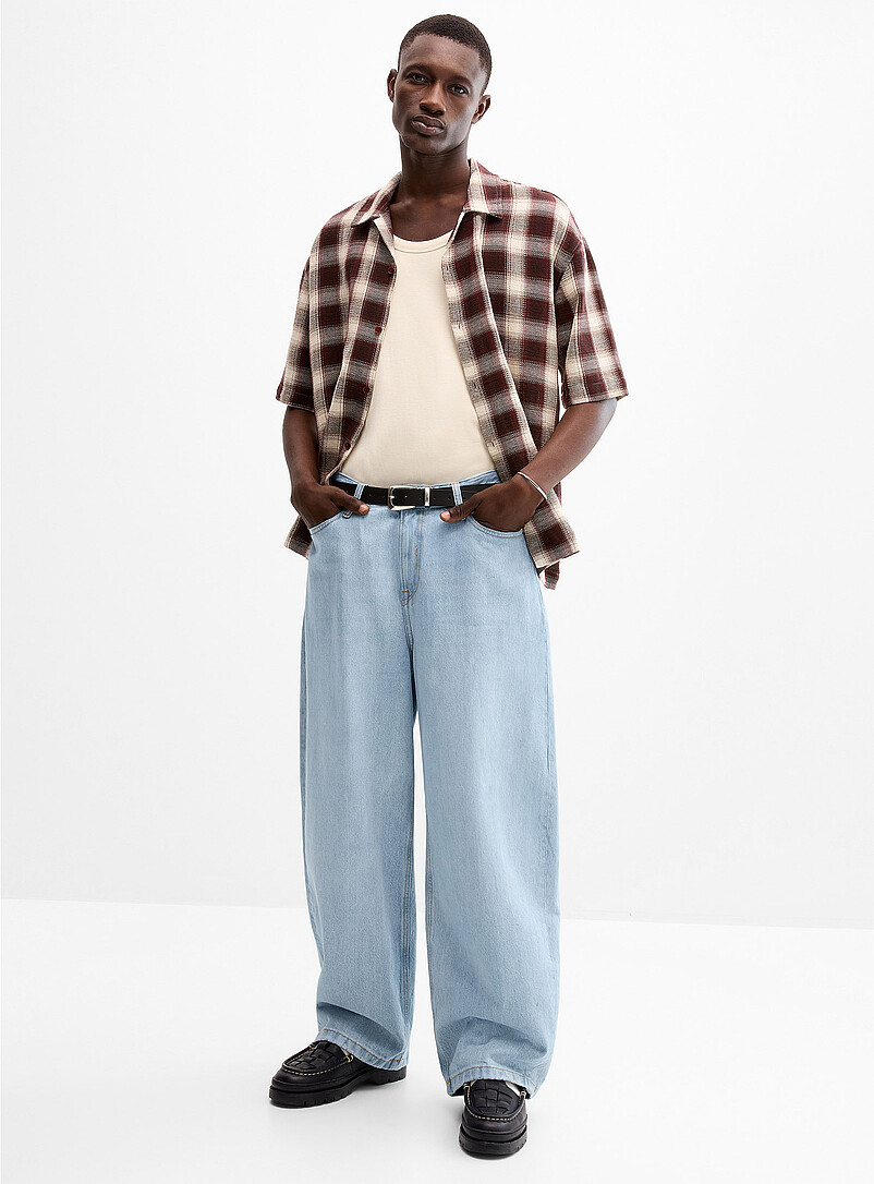 Joey muted-blue jean Barrel fit product image (primary)