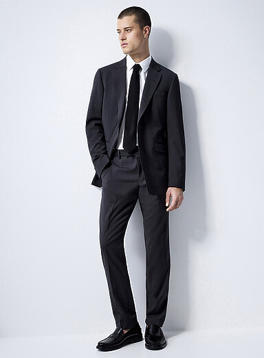 Justin Tenuta dark slate suit <b>Slim fit</b>