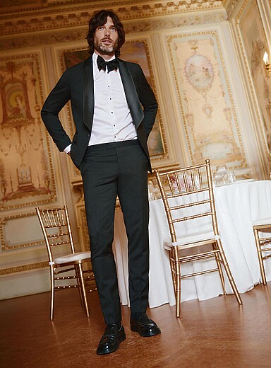 Le pantalon Tenuta RWS accent satin&eacute; <b>Coupe &eacute;troite</b>