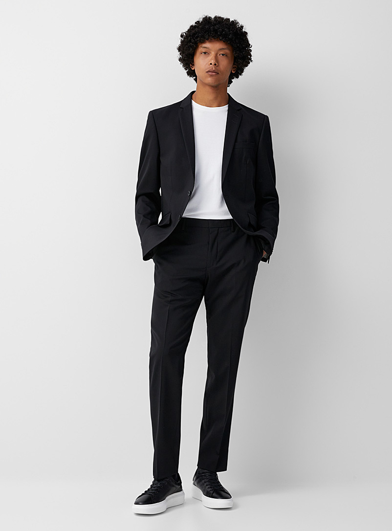 Tiger of Sweden Black Solid black suit Semi-slim fit for men