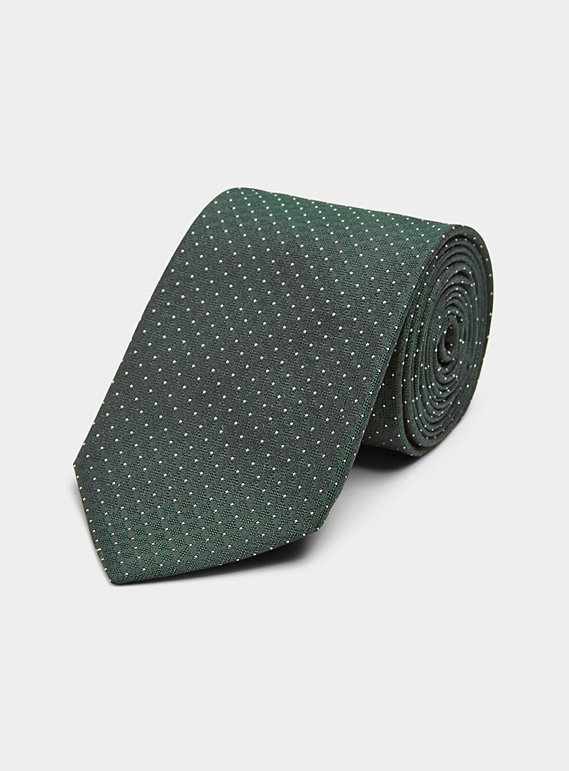 Tiger of Sweden: La cravate verte pointillée Vert foncé-mousse-olive pour homme