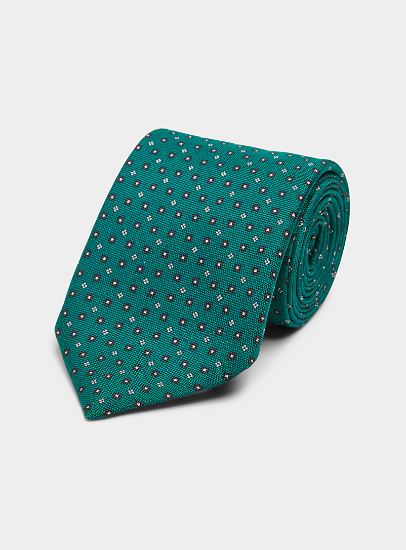 Tiger of Sweden Teal Pointed square emerald tie for men