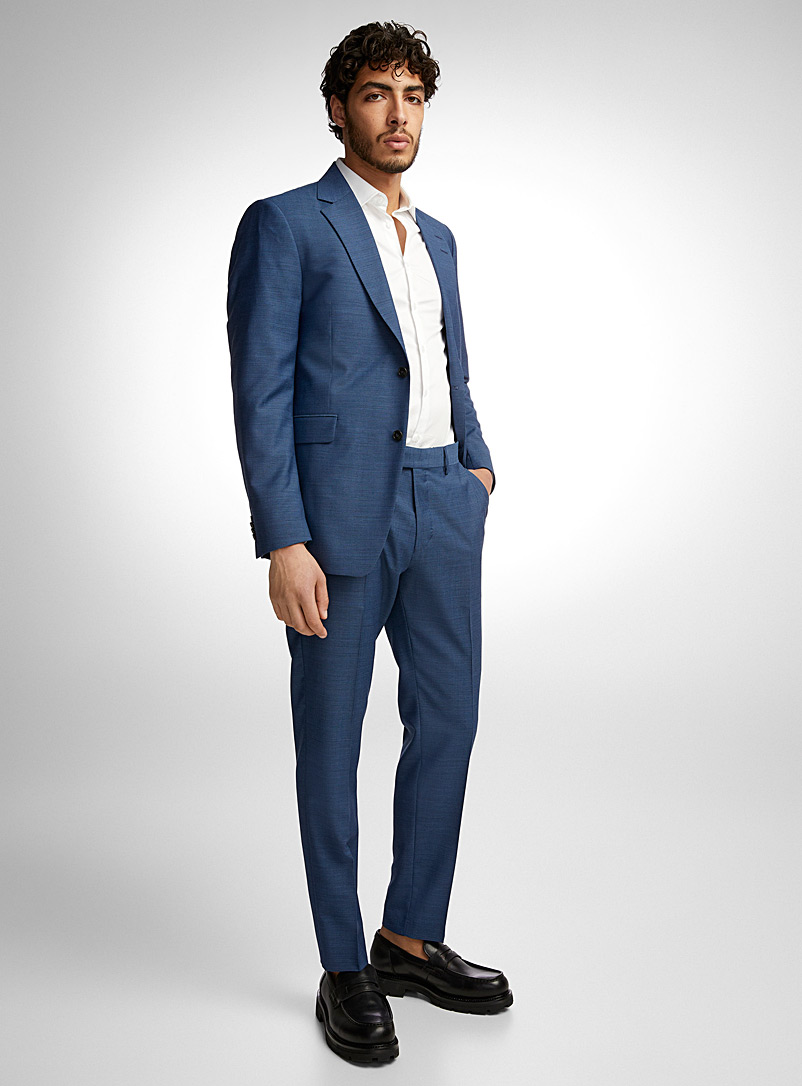 Tiger of Sweden Blue Midnight blue micro-jacquard suit Semi-slim fit for men