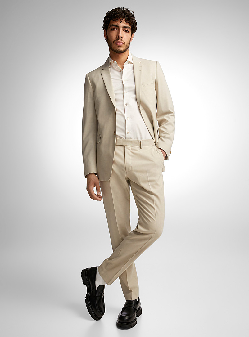 Tiger of Sweden White Sand micro-jacquard suit Semi-slim fit for men