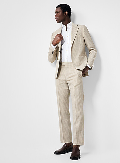 Tenser beige stripe pant <b>Straight fit</b>
