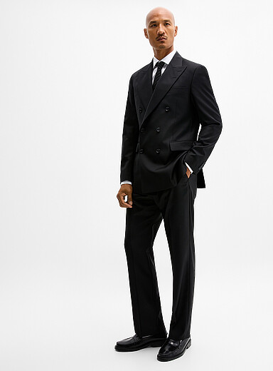 Tiger of Sweden: Le pantalon pure laine Tommie <b>Coupe droite</b> Noir pour homme