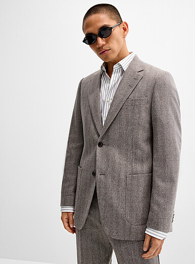 Justin flecked herringbone suit jacket <b>Slim fit</b>