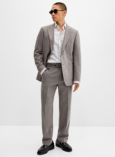 Le pantalon chevrons mouchet&eacute;s Tense <b>Coupe fusel&eacute;e</b>
