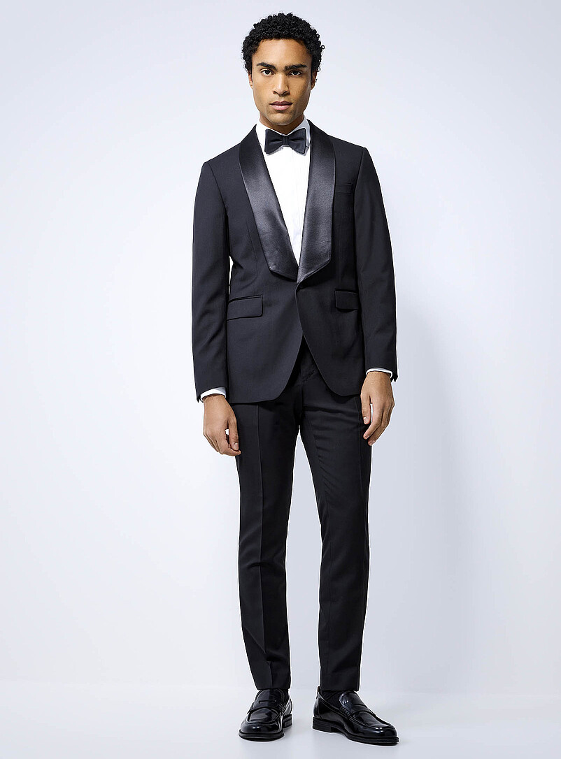 Satiny shawl-collar tuxedo jacket product image 2
