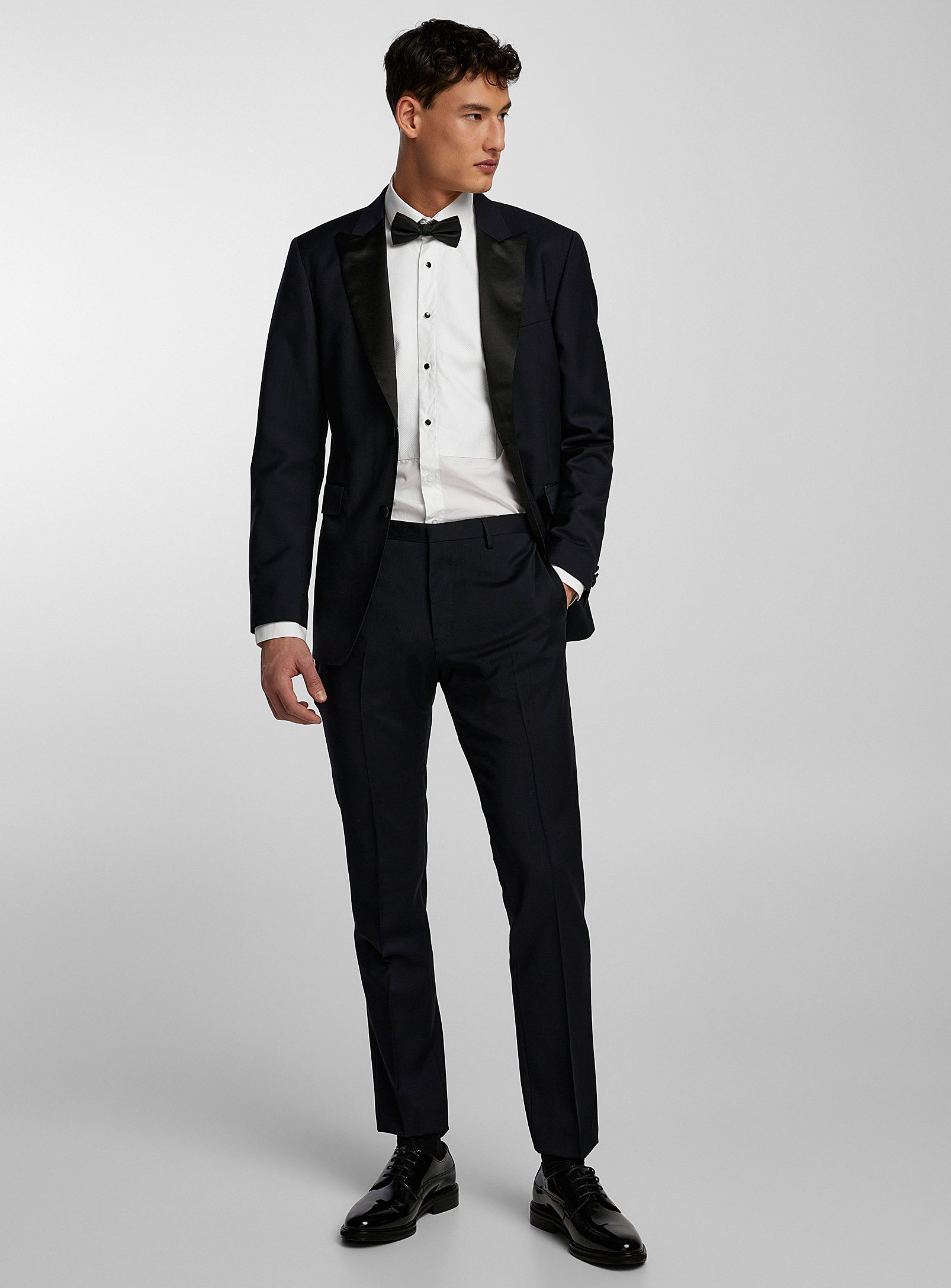 Tiger Of Sweden Navy Pure Wool Tuxedo Suit Semi-slim Fit In Marine Blue