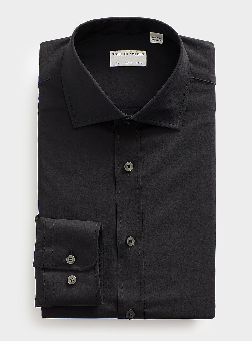 Stretch twill solid shirt Slim fit product image (primary)