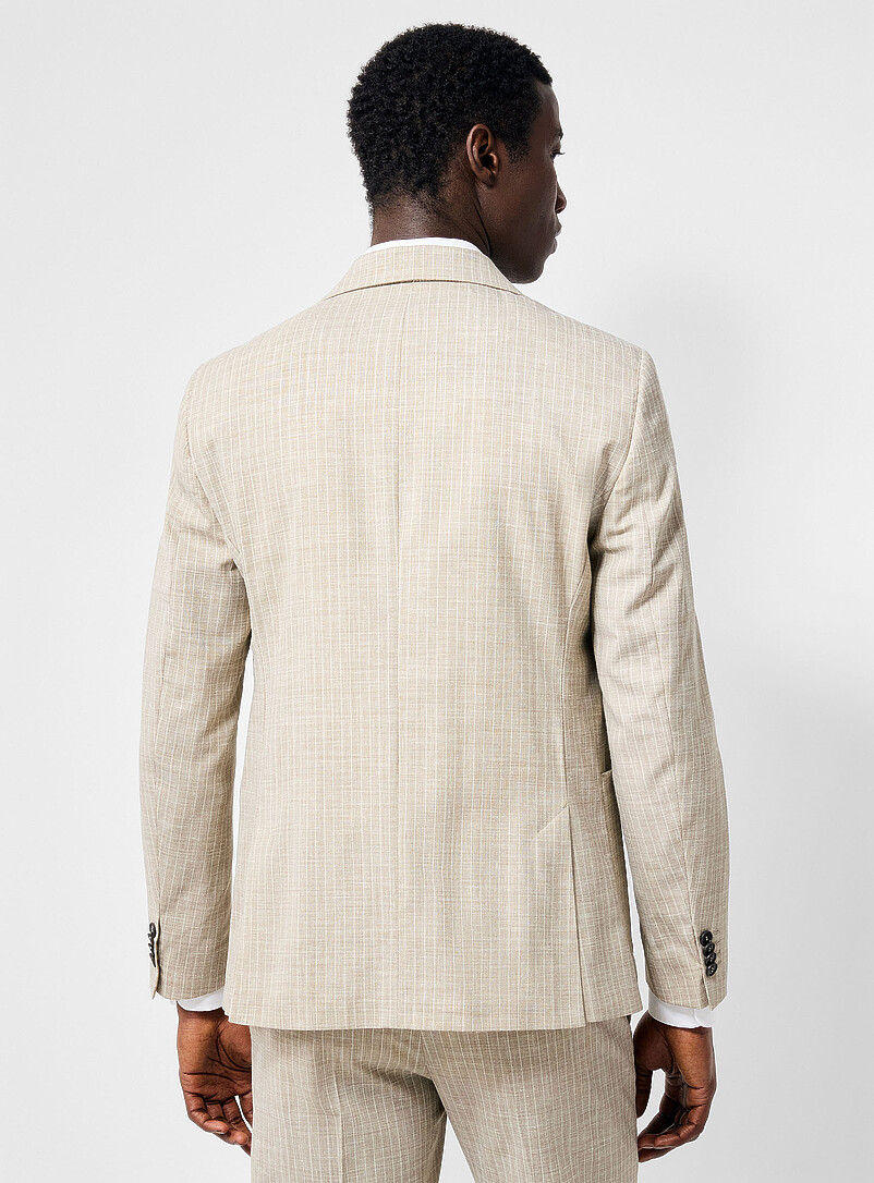 Ease beige stripe suit jacket Slim fit product image 3
