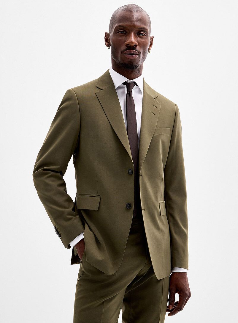 Justin Olive Suit Jacket Slim Fit