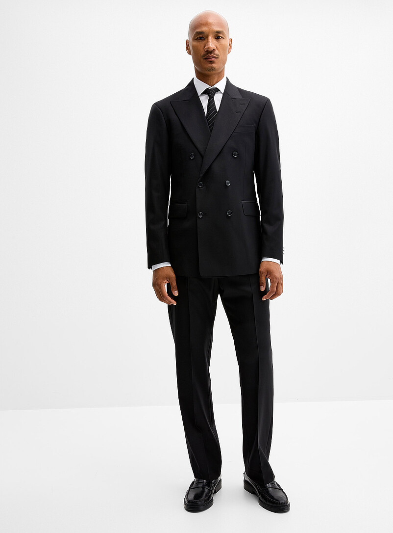 Ease double-breasted black suit jacket Slim fit product image 2