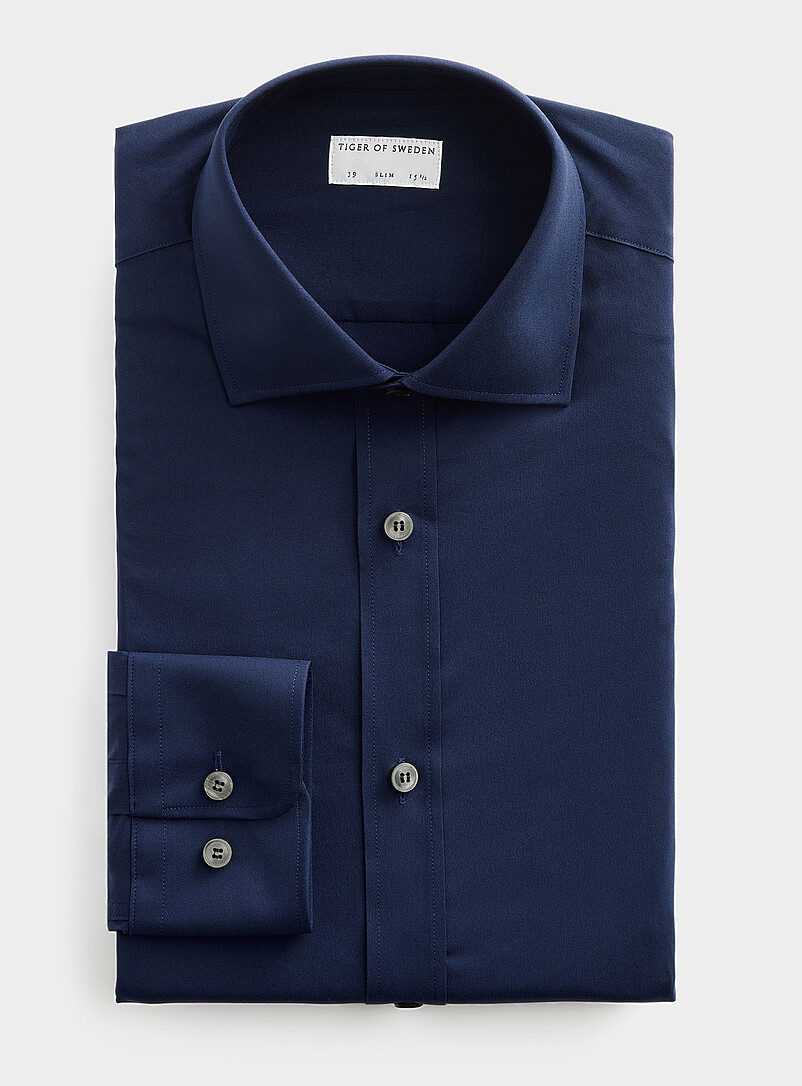 Navy stretch shirt Slim fit product image (primary)