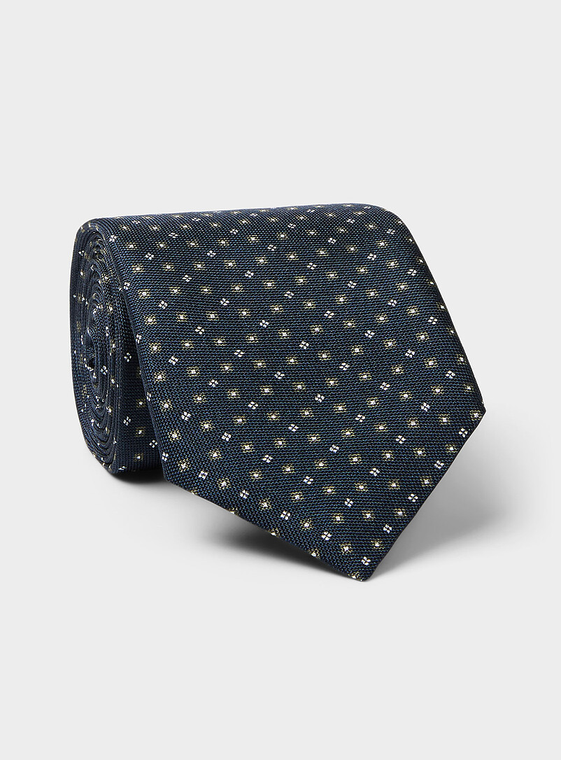 Geo-pattern navy tie product image (primary)
