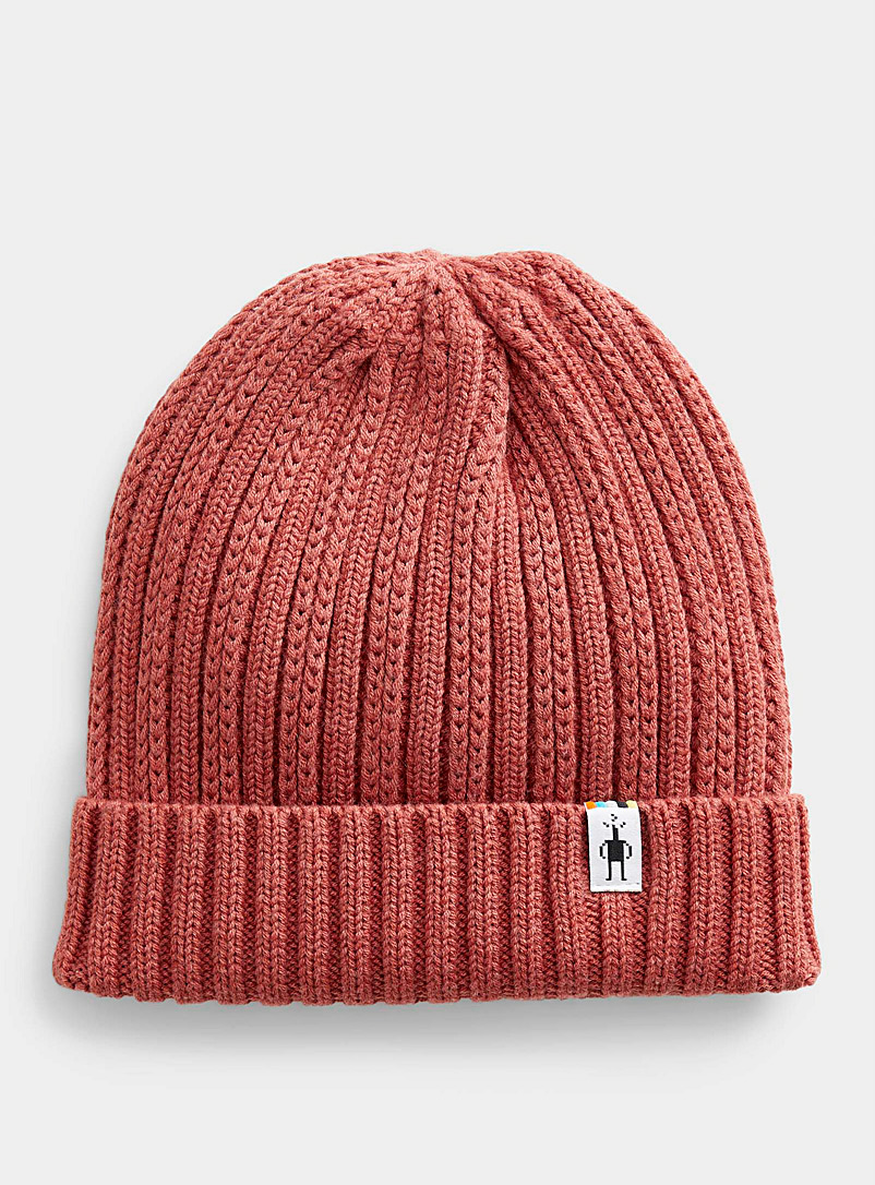 Smartwool Dusky Pink Merino-blend rib-knit tuque for women