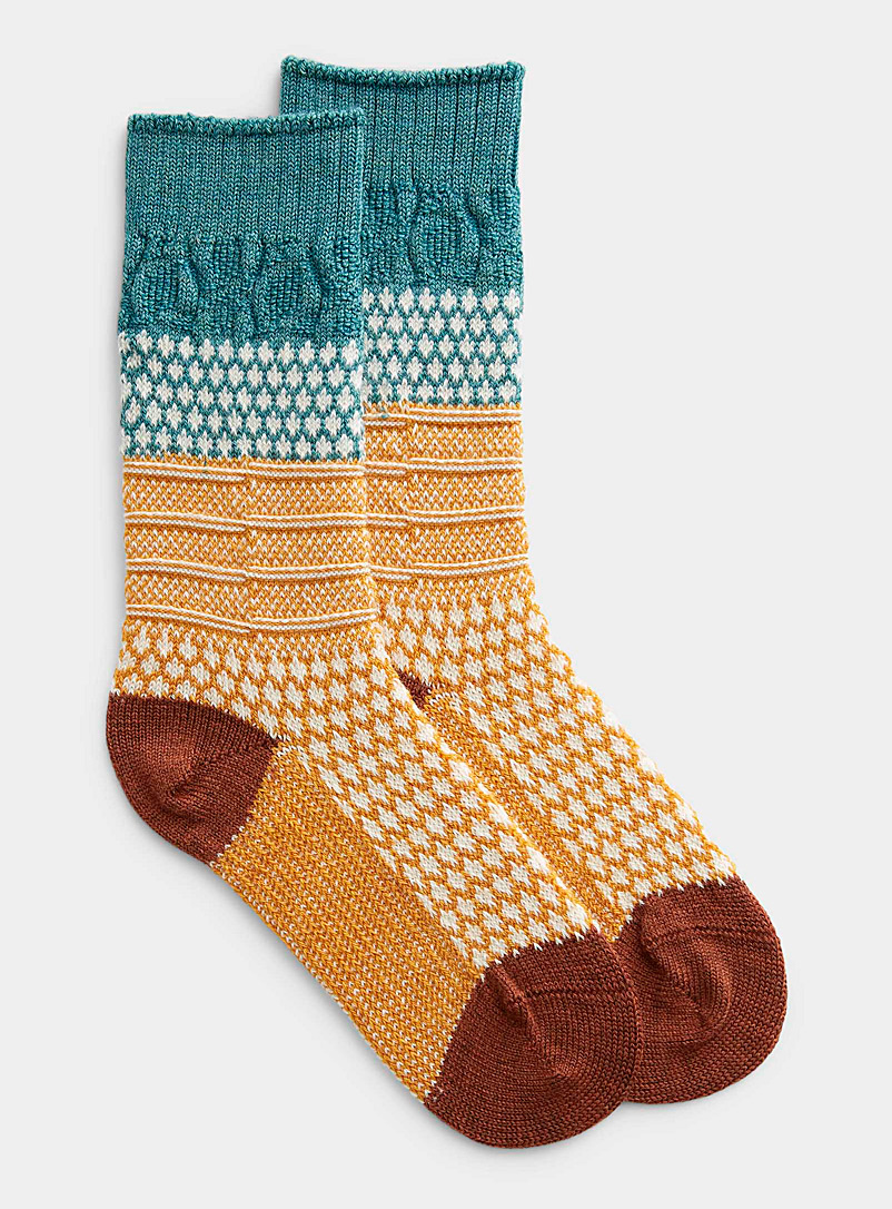 Smartwool Green Everyday embossed wool sock for women