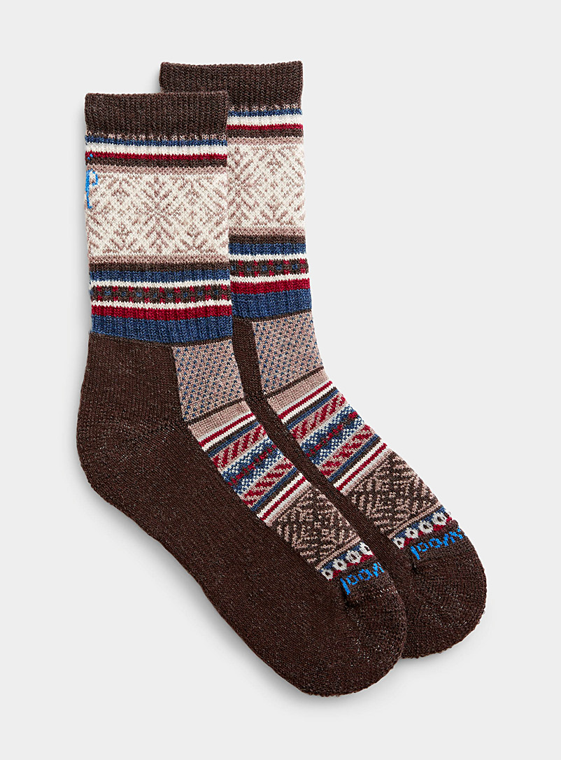 Smartwool Brown Jacquard merino wool sock for women