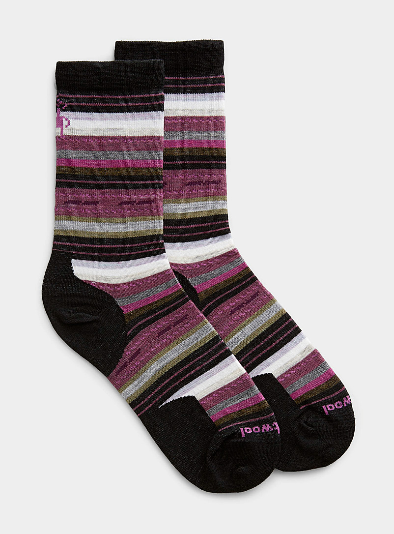 Smartwool Black Everyday striped merino wool sock for women