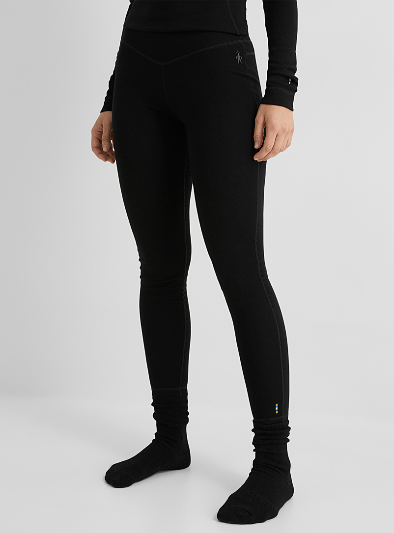 Smartwool Black Solid merino baselayer legging for women