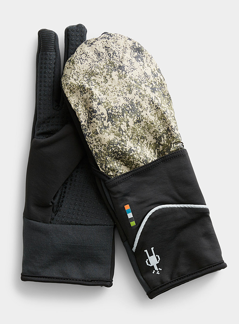 Smartwool Patterned Black Merino-blend touch screen adaptable gloves for men