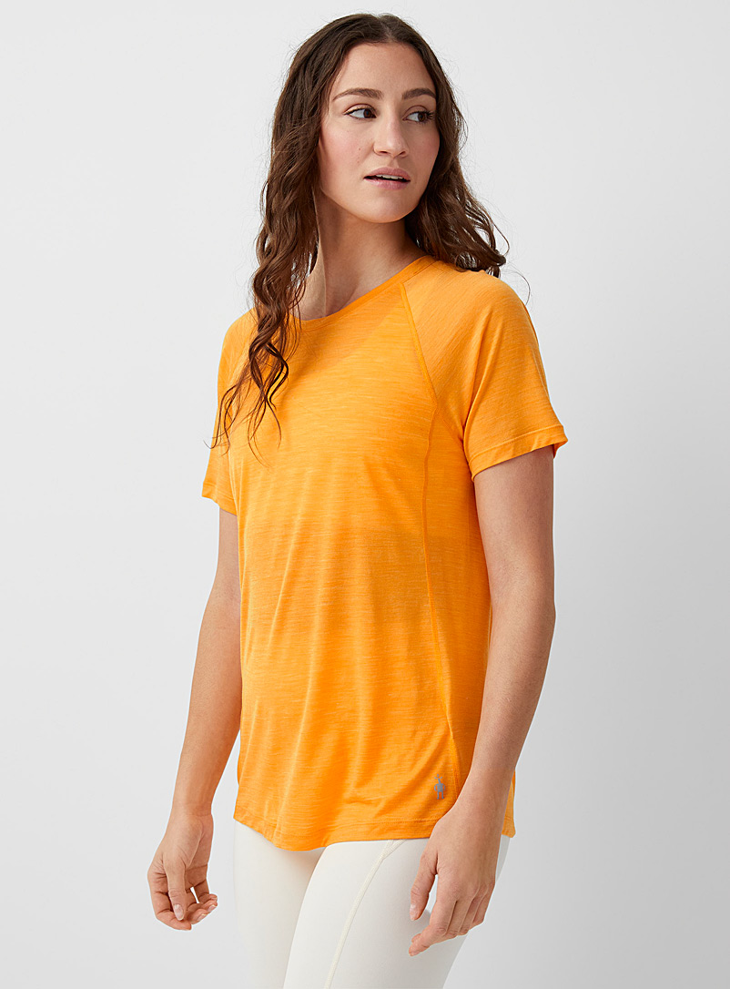 Smartwool: Le t-shirt léger jersey mérinos Orange pâle pour femme