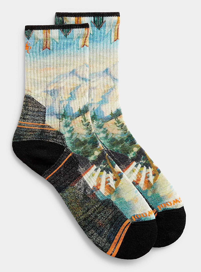 Smartwool Assorted Hike Light Cushion forest print sock for men