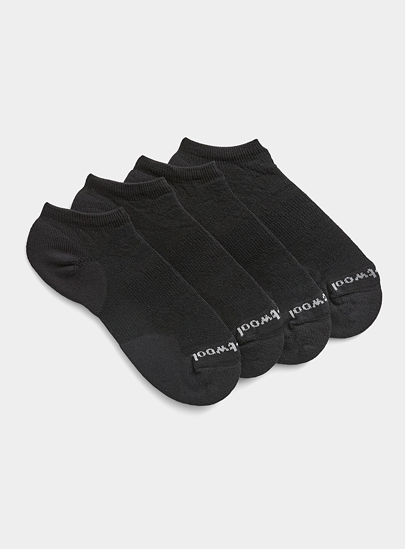 Smartwool Black Merino blend padded ped socks Set of 2 for men