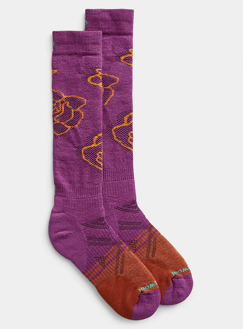 Smartwool Purple Pink jacquard calf-length padded sock for women