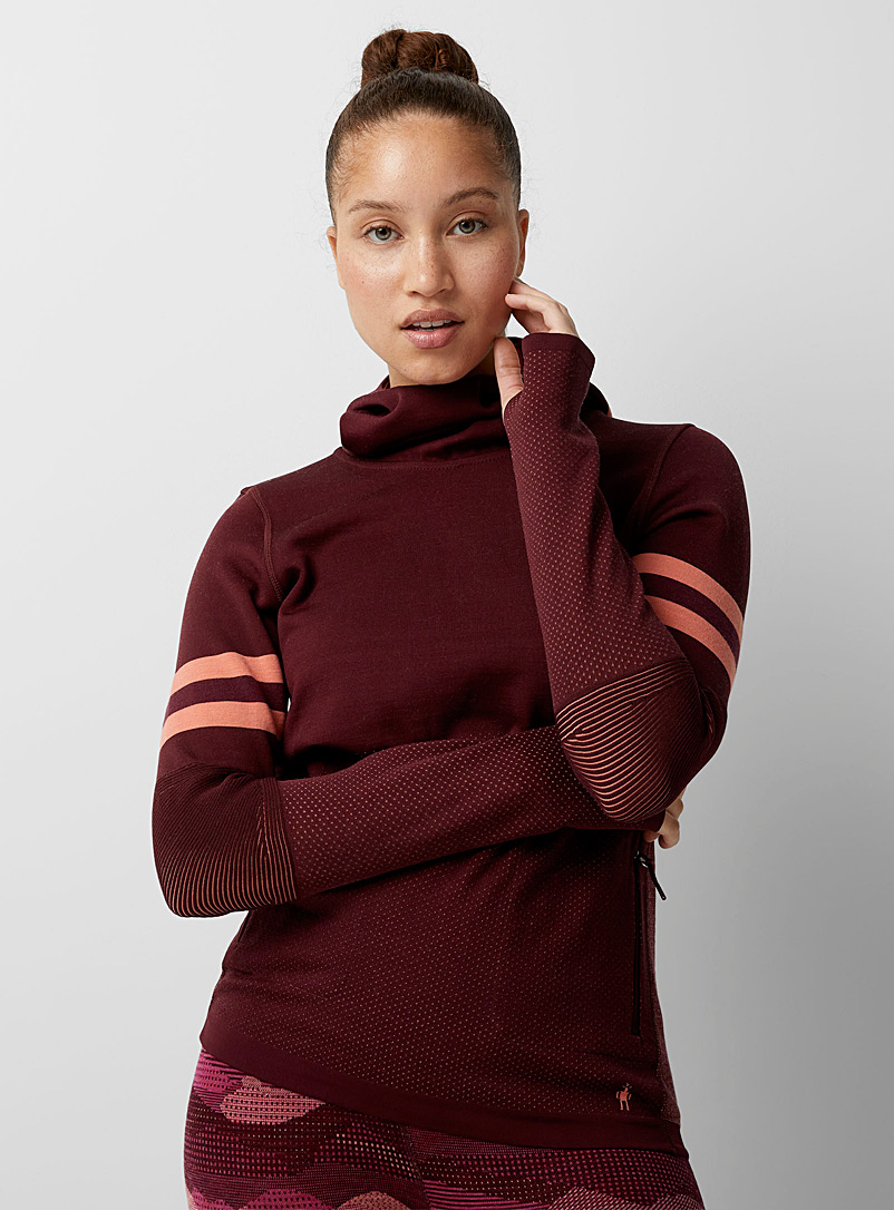 Smartwool Ruby Red Intraknit tunnel-hood sweatshirt for women