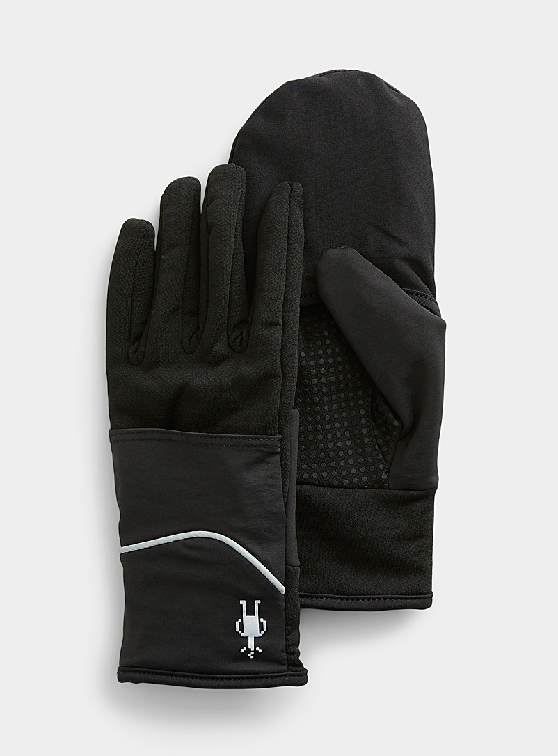 Smartwool Black Merino-blend touch screen adaptable gloves for women