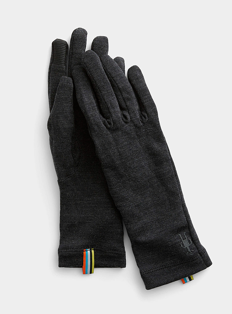 Smartwool Charcoal Charcoal grey 250 merino gloves for women