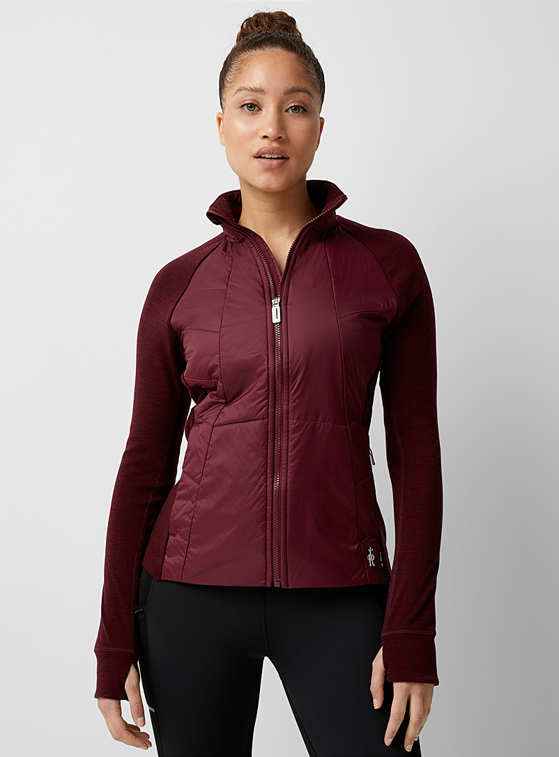 Smartwool Ruby Red Smartloft quilted bib fitted zip sweatshirt for women