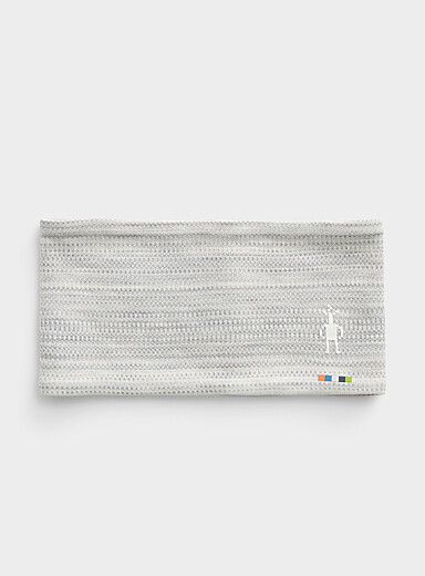 Smartwool: Le bandeau m&eacute;rinos r&eacute;versible uni Gris clair pour femme