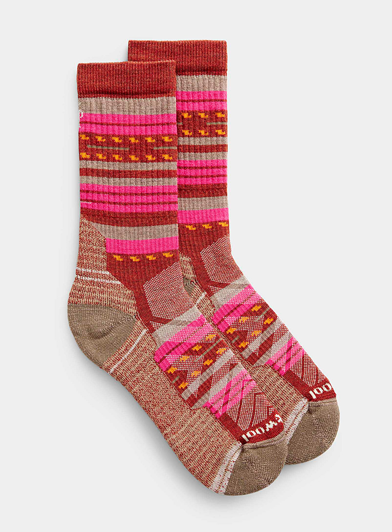 Smartwool Pink Jacquard stripe hiking sock for women