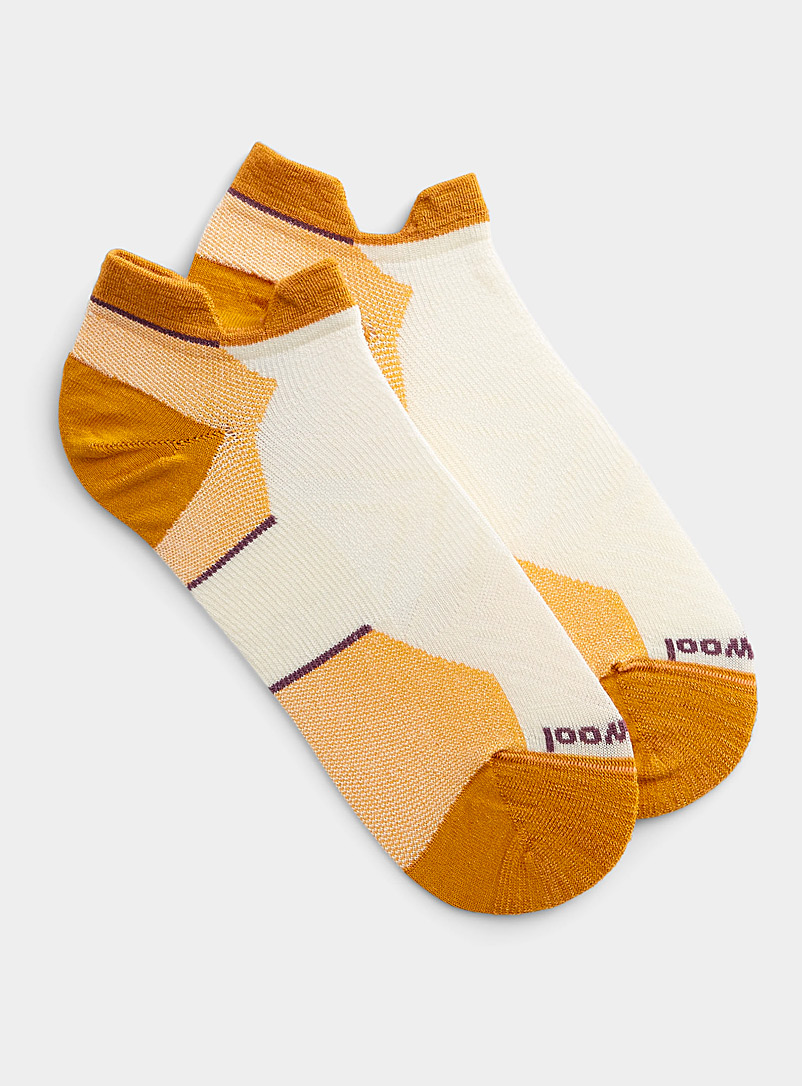 Smartwool Ivory White Run tab two-tone ped sock for women