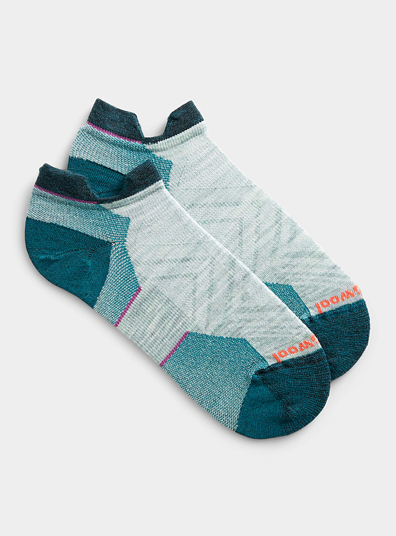 Smartwool Blue  Run tab two-tone ped sock for women