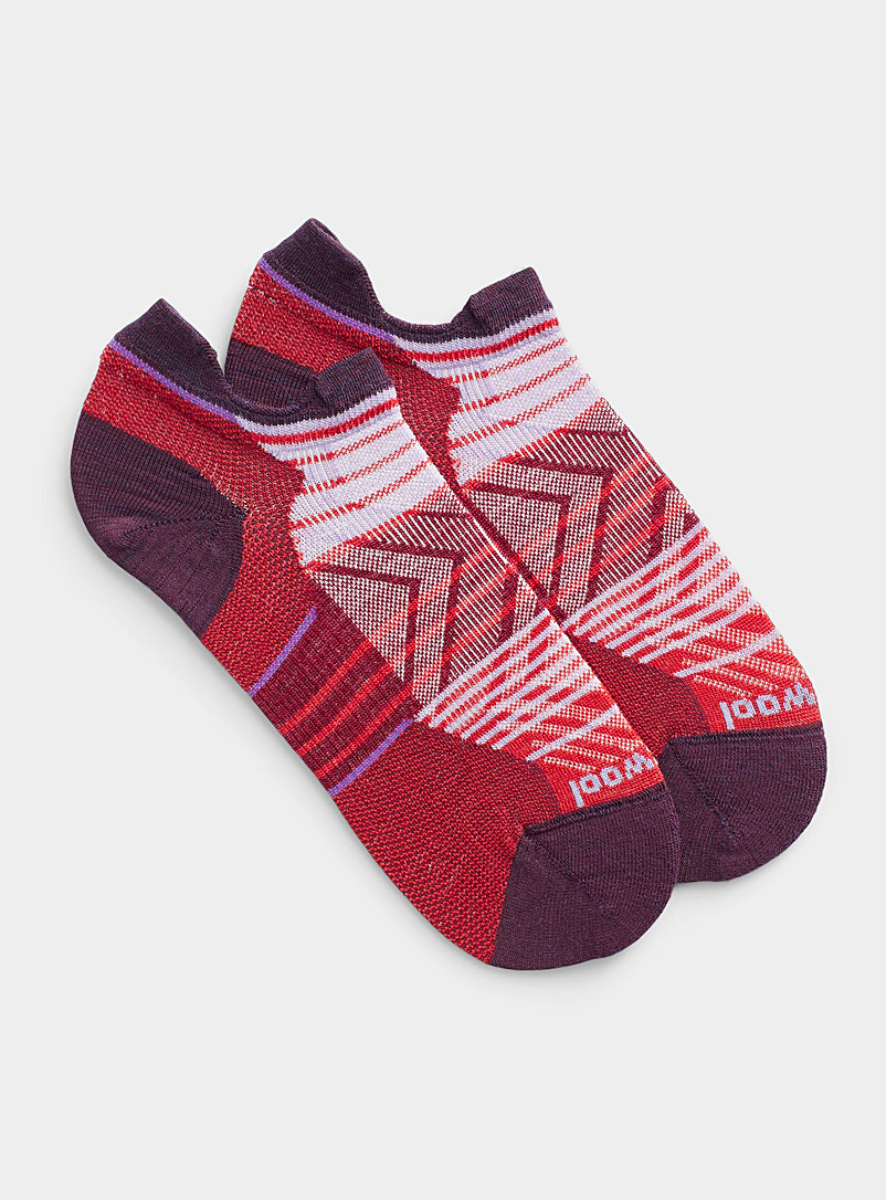 Smartwool Assorted red Run tab striped ped sock for women
