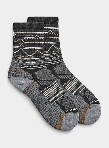 Smartwool Slate Grey Mountain jacquard hiking socks for men
