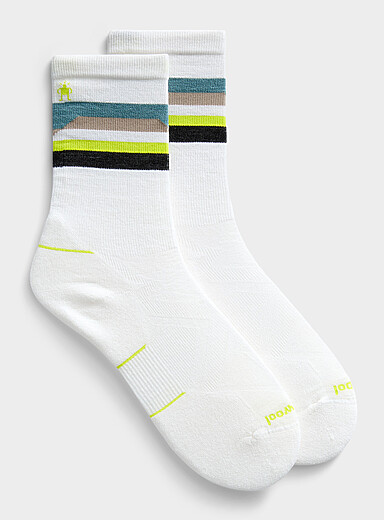 Geo stripe cold-weather running socks