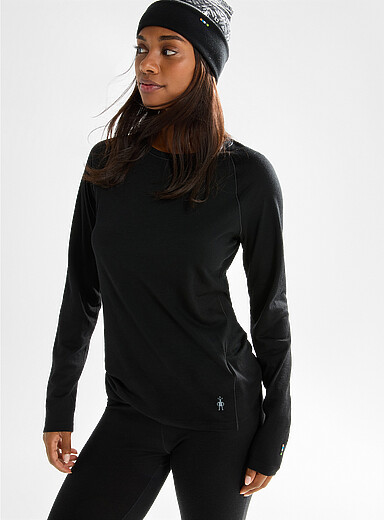 All-season merino knit crew neck top