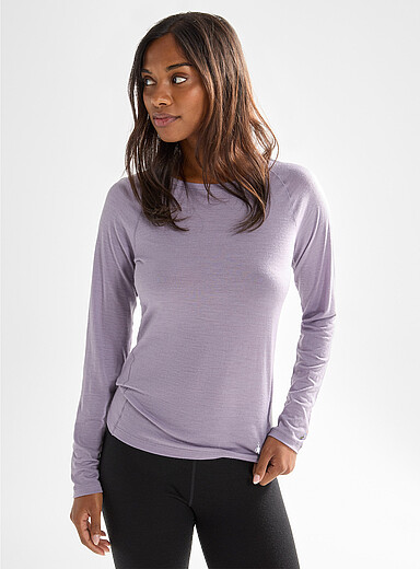 Smartwool: Le haut col rond tricot m&eacute;rinos 4 saisons Lilas pour femme