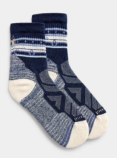 Smartwool Blue Zigzag hiking socks Mid-crew height for women