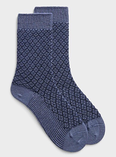 Smartwool Indigo/Dark Blue Mercantile merino crew sock Everyday Cozy for men